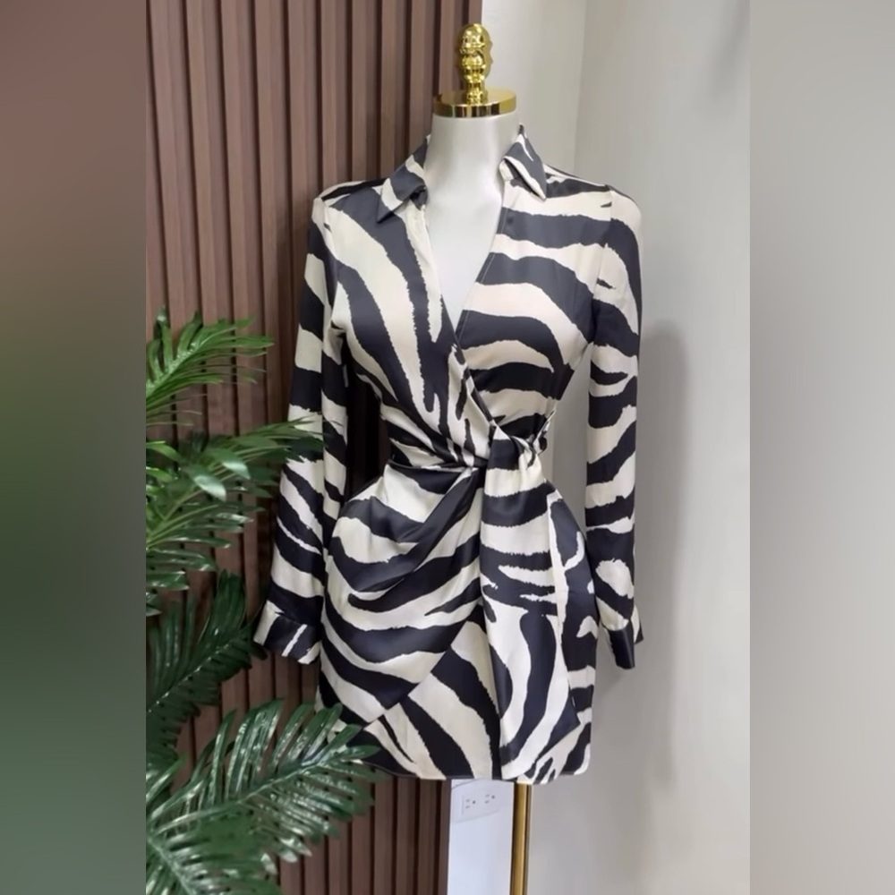 ZARA Zebra Print Mini Dress Size S